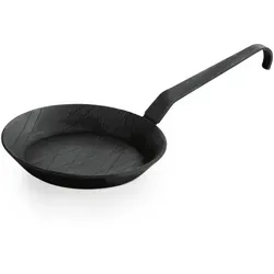 WAS Germany Brat-Servierpfanne Iron Pan 22, Ø 28 cm - Pfanne mit Hakenstiel aus hochwertigem Eisen, ideal für gleichmäßiges Braten und Servieren.