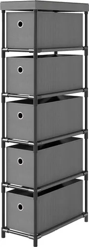 GOPLUS Kommode mit 5 Schubladen aus Stoff