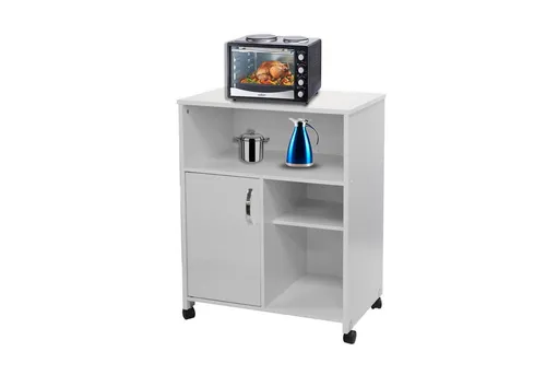 HTI-Line Mehrzweckschrank Küchenschrank Blanca - Praktischer Mehrzweckschrank mit Regalfächern für vielseitigen Stauraum. Ideal für Küche, Büro oder Garage. Mit 4 beweglichen Rollen leicht zu bewegen. Maße: 60 x 80 x 40 cm (BxHxT).