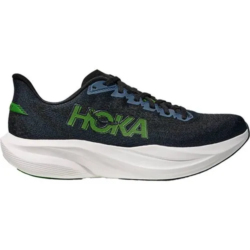 Hoka Herren Mach 7 Schuhe Größe 45 - Blau - Leichter Performance-Laufschuh mit atmungsaktivem Jacquard-Obermaterial und reaktionsfreudiger Dämpfung, ideal für schnelle Straßenläufe.