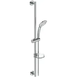 Ideal Standard Idealrain Brauseset B9417AA, 90 cm M3, chrom - Brausegarnituren mit 3-Funktions-Handbrause, Anti-Kalk-Funktion und schwenkbarem Druckknopf für ein optimales Duscherlebnis.