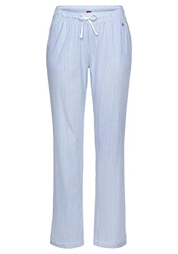 s.Oliver Damen Ak-144-45 Pyjamaunterteil, Blau Gestreift - Schlafanzughosen für Damen, klassische Pyjamahose mit elastischem Tunnelzugbund und weicher Baumwoll-Viskose-Qualität für optimalen Komfort.