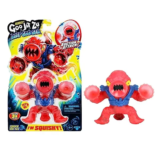 Heroes of Goo Jit Zu Deep GOO Sea Helden-Packung mit Squidor. Super Stretchy und Dehnbare Actionfigur mit besonderer Schleimfüllung und Saugnapf