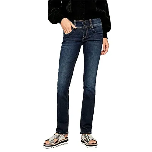 Pepe Jeans Damen Gen Straight Jeans - 000denim, 26W/30L - Jeans in normaler Passform mit mittlerer Taille und geradem Bein für maximalen Komfort und Stil.