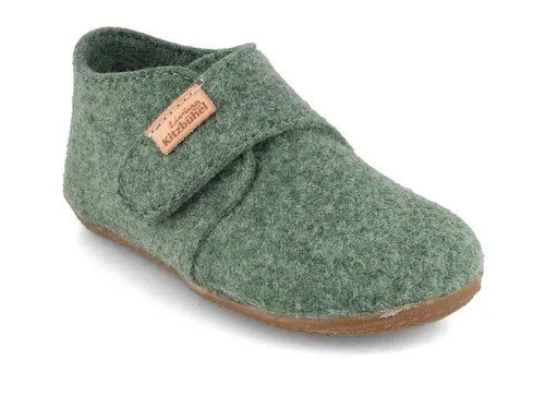 Living Kitzbühel Hausschuhe Klettschuh Filz (Wolle) Unifarben grün - Hausschuhe für Kleinkinder, aus strapazierfähigem Filz mit rutschhemmender Sohle, ideal für Laufanfänger. Einfaches An- und Ausziehen dank Klettverschluss.