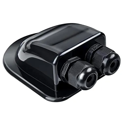 NUOOO Solar Kabeldurchführung 2-Fach Solar Dachdurchführung Ziegel wasserdichte Solarmodule Kabelverbinder für Wohnmobil Photovoltaik RV, Camper Sat-Anlage und Klimaanlage Caravan Booten ABS Schwarz