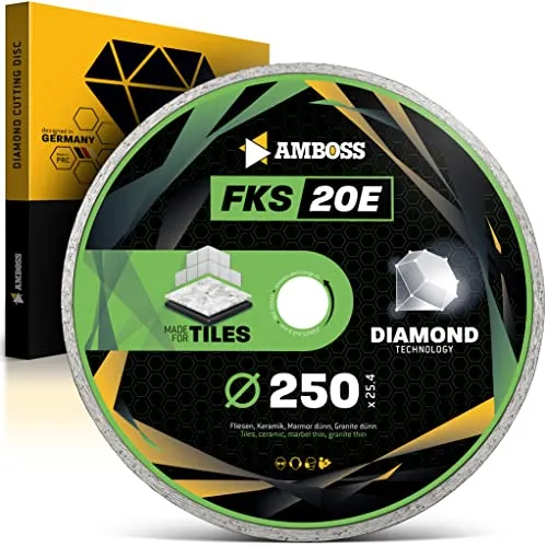 Amboss Diamant Trennscheibe Ø 250 mm - Ideal für Fliesen, Keramik, Granit und Marmor - Diamant-Trennscheibe für Winkelschleifer, bietet präzise Schnitte und hohe Langlebigkeit durch hochwertige Industriediamanten. Perfekt für intensive Baustelleneinsätze!