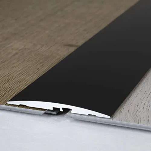 PROVISTON | Übergangsprofil | Aluminium eloxiert | Bronze Dunkel | Breite 58 mm | Höhe 4 mm | Länge 1000 mm | Selbstklebend | Übergangsschiene | Übergangsleiste | Bodenprofil | Abdeckleiste | 1 Stück