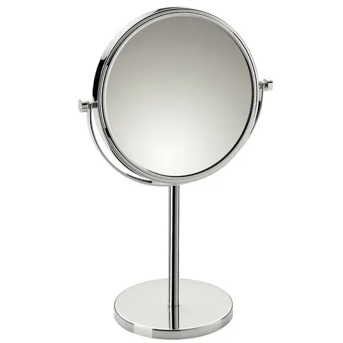 Kela Fabienne Standspiegel, Vergrößerung 5x, Durchmesser 18 cm - Kosmetikspiegel von Kela mit 5-facher Vergrößerung und drehbarem Design. Ideal für präzises Make-up und Pflege im Bad.