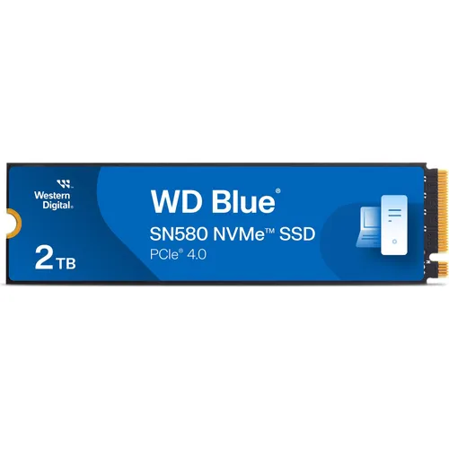 WD Blue SN580 NVMe SSD 2 TB - Ultra-schnelle PCIe Gen4 x4 mit bis zu 4.150 MB/s, ideal für kreative Profis und effizientes Multitasking