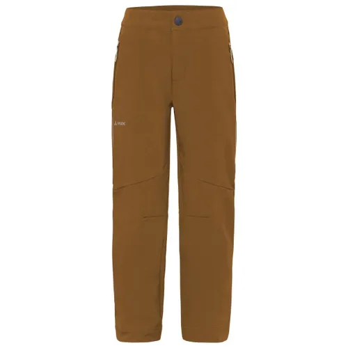 Vaude Kinder Rokua Softshell Hose 110 - Braun - Vielseitige Softshellhose für Kinder, windabweisend und elastisch. Perfekt für Outdoor-Abenteuer und das ganze Jahr über geeignet.
