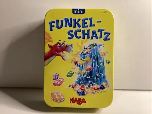 HABA 305902 - Funkelschatz mini, Spiel des Jahres 2018 - Strategiespiel für Kinder, bei dem kreative Entscheidungen gefragt sind, um die meisten Funkelsteine zu sammeln und den Drachenkindern zu helfen.