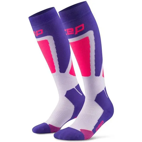 CEP Damen Socken Ski Thermo Socks, Tall 4.0 - Sportsocken für Skifahrer, bieten Wärme, Kompression und Schutz durch anatomische Polsterung und feuchtigkeitsableitende Fasern für maximalen Komfort.