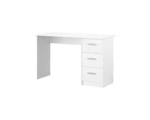 Parisot Kinderschreibtisch Infinity mit 3 Schubkästen - Kinderschreibtisch mit 3 Schubkästen, ideal für Schule und Zuhause, Maße 121,5 x 55 cm, Arbeitshöhe 75 cm, einfach aufzubauen und in modernem Weiß.