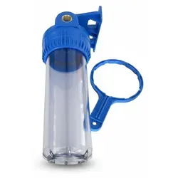 Wasserfiltergehäuse 10' mit 1/2' IG - 3-teilig Untertisch - Praktisches Wasserfiltergehäuse für Untertischmontage, ausgestattet mit Entlüftungsschraube und stabilen Materialien für eine zuverlässige Nutzung. Ideal für die Installation in Trinkwassersystemen.