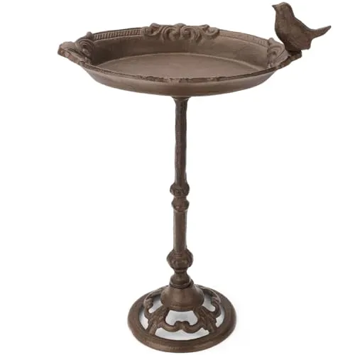 wildlife home Vogeltränke stehend mit Standfuß I Vogelfutterspender aus Gusseisen, Frostsicher für Garten & Balkon I Vogelbad I Vogelfutterschale Wasserschale für Vögel, Wildvögel