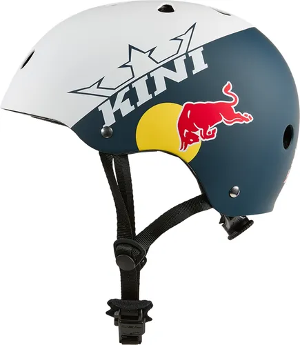 Kini Red Bull BB 1.0 BMX Helm – Größe L in Weiss-Türkis-Blau - Fahrradhelm mit effizienter Belüftung, komfortablem, waschbarem Innenfutter und verstellbarem Passformsystem für optimalen Sitz und Halt.