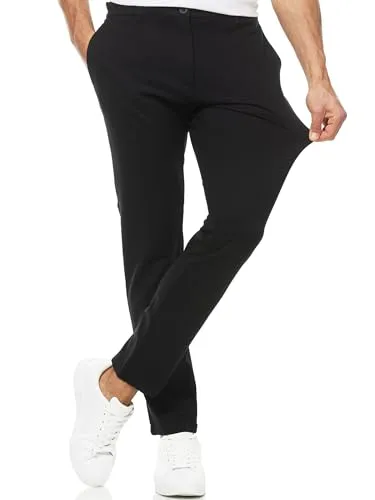 Indicode Herren Rodekro Performance Pants | Chinohose Herrenhose Super Stretch Stoffhose Bequeme Business Hose für Männer Black, 36/34