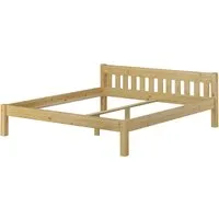 ERST-HOLZ Bettgestell 180 x 200 cm aus massivem Kiefernholz - Stabiles Doppelbett in schlichter Form, aus nachhaltig bewirtschafteter Kiefer, ideal für natürlichen Schlafkomfort. Perfekte Verarbeitung mit Markenbeschlägen für einfache Montage.