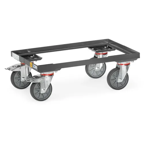 Fetra ESD-Kistenroller - Tragkraft 250 kg, offener Rahmen - Transportroller für Eurokästen mit leitfähiger ESD-Beschichtung, optimal für den sicheren Transport in sensiblen Bereichen. Tragkraft 250 kg, ideal für Elektronik und Technik.