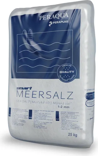 Peraplas Poolsalz Meersalz 25kg, Schwimmbadsalz, Chlorinator geeignet, Salzelektrolyse, Siedesalz