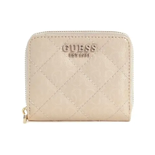 GUESS Small Zip Around Wallet in beige von GUESS
