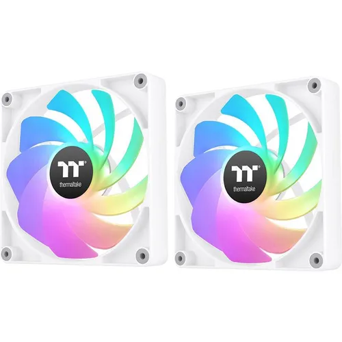 Thermaltake CT140 Reverse ARGB | Snow | 2 Fan Pack - Gehäuselüfter mit effizienter Kühlung durch PWM-Technologie und einzigartiger synchronisierbarer ARGB-Beleuchtung für ein stylisches Setup.