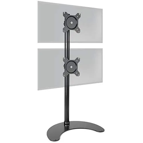 Duronic DM15V2 Monitor Halterung - Vertikale Halterung für 2 Monitore bis 32 Zoll, mit Höhenverstellung und flexiblem Blickwinkel für ergonomisches Arbeiten und mehr Platz auf dem Schreibtisch.