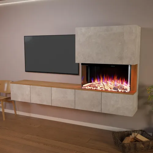 Glow Fire Elektrokamin 'PR6' | LED Standkamin Schwarz mit Heizung (1500 W) - REALISTISCHES LED-KAMINFEUER – Der Glow Fire Elektrokamin bringt mit 3D-Flammen eine gemütliche Atmosphäre in Ihr Zuhause. Mit individueller Heizfunktion (750/1500 W) sorgt er für wohlige Wärme, ganz nach Ihren Wünschen.