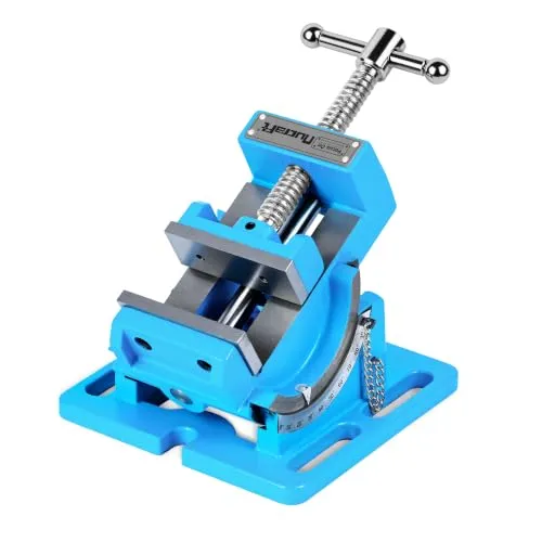 Nucraft Bohrmaschinen-Schraubstock Kippbarer 80mm/3''für Säulenbohrmaschine | für Werkbank Fräsen Kippwinkel Schraubstock für Stahlwerkwerkbank Tischbankklemme Tischplatte präzise