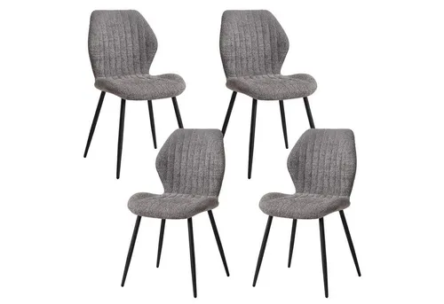 LuxusKollektion Esszimmerstuhl Grau-St 4er Set mit Metallbeinen