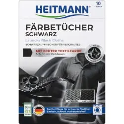 Brauns-Heitmann GmbH & Co. KG HEITMANN Färbetücher Schwarz, Färbetücher für ein sichtbar tieferes Schwarz, 1 Packung = 10 Tücher 2551