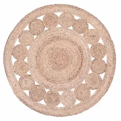 Jute Teppich Rund Jemina Natur 90 cm in beige von Marrakesch Orient & Mediterran Interior