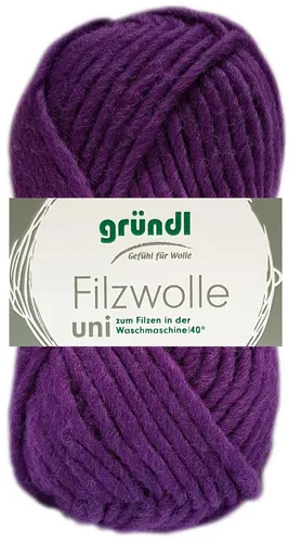 Gründl 50 Gramm Gründl Filzwolle Uni Farbauswahl Bastelgarn