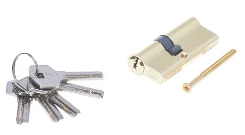 Aqbau® Schließzylinder Profilzylinder 30/35 Messing inkl. 5 Schlüssel