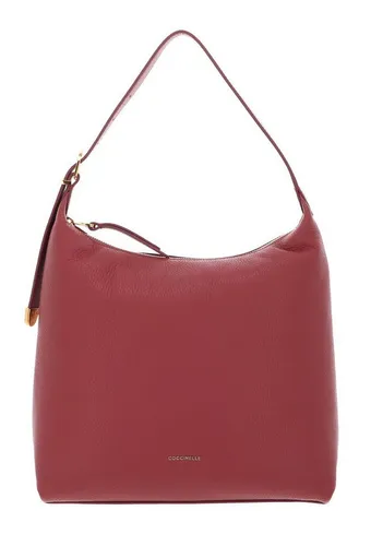 COCCINELLE Schultertasche Gleen aus Rindsleder - Elegante COCCINELLE Schultertasche mit verstellbarem Riemen, ideal für den täglichen Gebrauch. Geräumiges Hauptfach mit zusätzlichen Fächern bietet praktischen Stauraum. Stilvolles Design in hellem Rot.