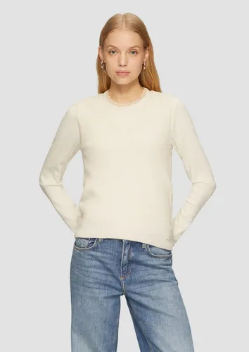 QS Rundhalspullover Strickpullover Schmaler Rippstrick-Pullunder