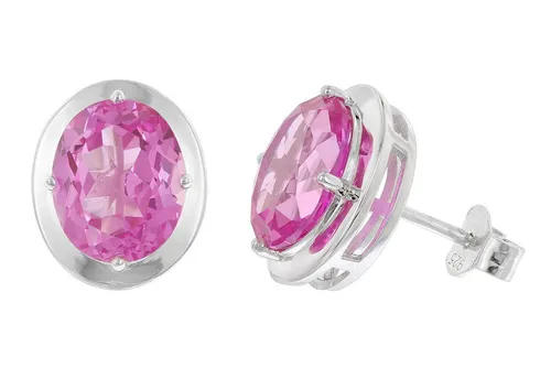 trendor Paar Ohrstecker Damen-925 Silber Pink