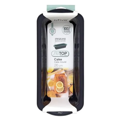 Rechteckiges Silikon-Backblech 26 x 10 cm, braun - Praktische Backform aus Silikon, antihaftbeschichtet und flexibel für einfaches Herauslösen von Gebackenem.