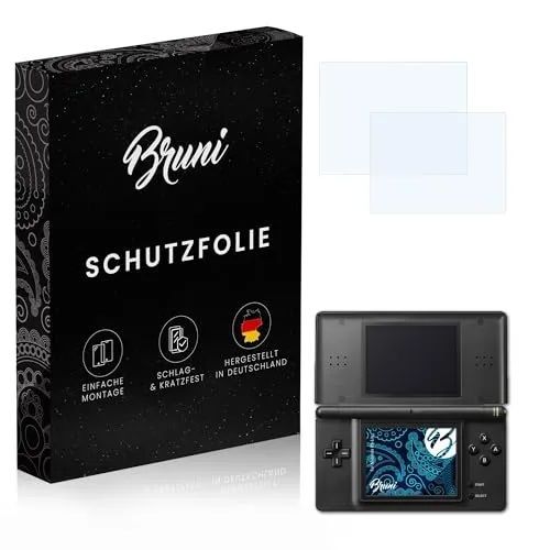 Bruni Schutzfolie kompatibel mit Nintendo DS-Lite Folie, glasklare Displayschutzfolie (2er Set)