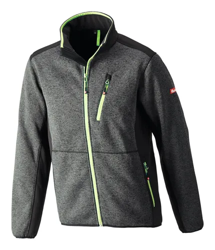 Fortis Strickjacke 2XL - Dunkelgrau-Limegreen - Stylische Softshell-Kleidung für optimalen Komfort und Bewegungsfreiheit, ideal für Outdoor-Aktivitäten.