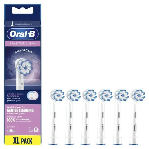 Oral-B Sensitive Clean Ersatzbürstenköpfe, 6 Stück für elektrische Zahnbürsten