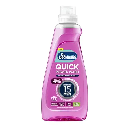 Dr. Beckmann Quick Power Wash Color Protect | Waschmittel 800 ml | Wirkt in Kurzprogrammen | Farbschutz | Effiziente Formel | Einfache Dosierung