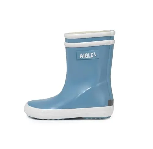 Aigle Unisex Baby FLAC 2 Gummistiefel, BLEU CIEL, 23 EU - Baby Stiefel für Jungen, wetterfest und ideal für nasse Tage, mit rutschfester Sohle für sicheren Halt.