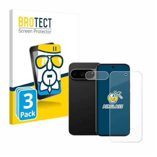 BROTECT 3 Stück Schutzglas für Google Pixel 9 Pro XL (Display+Kamera) Schutzfolie Panzer Folie Glas[Extrem Kratzfest, Anti-Fingerprint, Ultra-]