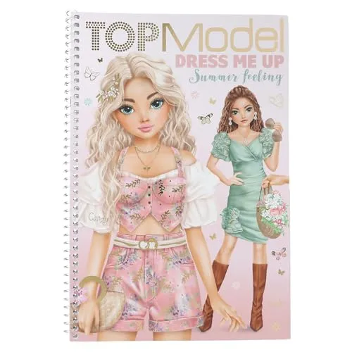 Depesche 13833 TOPModel Summer Feeling - Dress Me Up Stickerbuch mit 24 Seiten Model Motiven zum Verzieren, inkl. 7 Seiten Accessoire Sticker