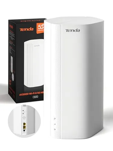 Tenda 5G06 5G Router mit SIM-Karte, Dual-SIM, LTE 5G WLAN Router, AX3000 Dualband Wi-Fi 6, 2,5-Gigabit-Port, bis zu 4,67 Gbit/s für Zuhause/Büro/Wohnmobil, Mesh WiFi+, WPA3, Plug-and-Play
