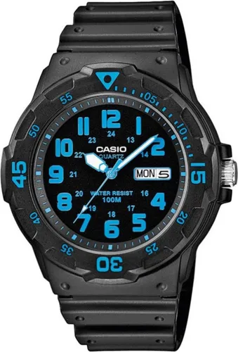 CASIO Herren Analog Quarz Uhr MRW-200H-2 - Armbanduhren für Herren mit langlebigem Resin-Armband und wasserdichtem Design, ideal für aktive Lebensstile.