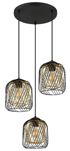 Pendelleuchte Esszimmerlampe 3-Flammig in Schwarz und Gold - Lampen - Stimmungsvolle Hängeleuchte aus hochwertigem Metall mit elegantem Design und 3 E27-Fassungen für individuelle Lichtgestaltung. Perfekt für Ihr Esszimmer!