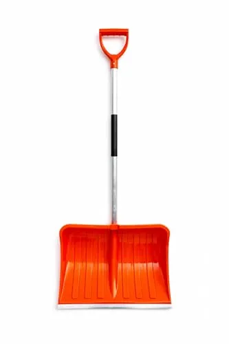 Ondis24 Große Schneeschaufel – Extra breiter Schneeschieber Schneeräumer aus Kunststoff mit Aluminiumstiel Schaufel mit extra Schiene aus Aluminium – Ergonomische Schneeschaufel für Einfahrt, Gehweg